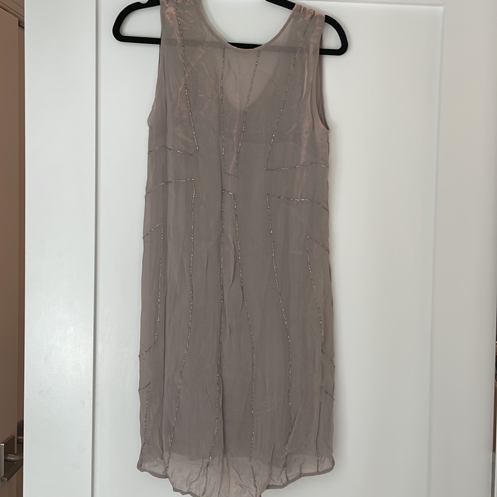 Chan Luu Taupe Beaded Dress, Small - Picture 5 of 5